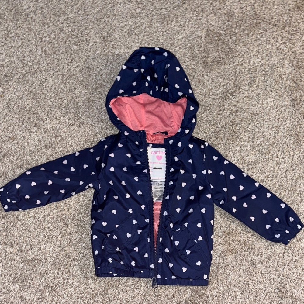 Carter's Blue Heart Pattern Hooded Jacket